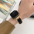 thumbnail image 3 of TECH CIRCLE for Apple Watch PU Leather Band 38mm 40mm 41mm, Dressy Chic iWatch Strap for iWatch Series 9 8 7 6 5 4 3 2 1 SE for Women,BlackGold, 3 of 5