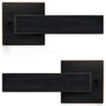 thumbnail image 1 of Manijas de puerta simuladas, pomo de puerta simulado de bronce frotado con aceite, palanca interior de media puerta, paquete de 2, 1 of 1