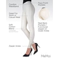 thumbnail image 3 of MeMoi Women's Zipper Ankle Jean Leggings - Womens - Female (Large/X-Large, Winter White), 3 of 7