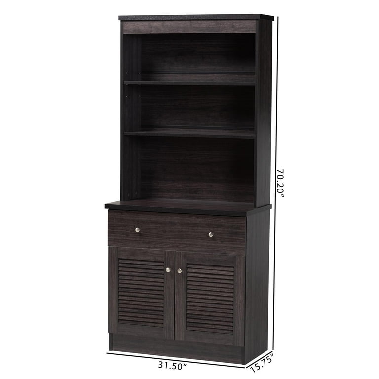 Baxton Studio Agni Modern and Contemporary Dark Brown Buffet and Hutch Kitchen Cabinet Baxton Studio Agni Modern and Contemporary Dark Brown Buffet and Hutch Kitchen Cabinet