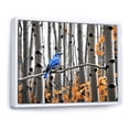 thumbnail image 2 of Designart "Serene Forest Bird Monochrome Blue Grey II" Animals Floater Framed Wall Art Living Room, 2 of 7
