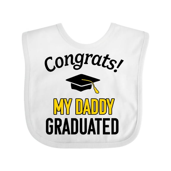 Inktastic Congrats My Daddy Graduated with Cap Boys or Girls Baby Bib