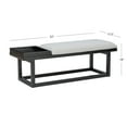 thumbnail image 2 of Linon Mickle Upholstered Bench with Built-In Tray, Black/Gray, 2 of 13