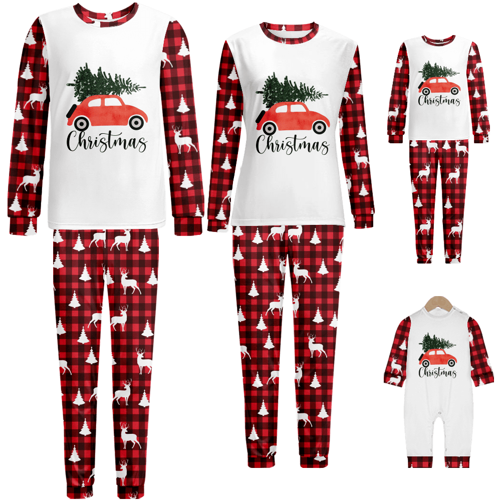 Family Christmas Pajamas Sets Merry Christmas Print Sizes Baby-Kids ...