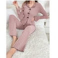 thumbnail image 2 of Fall/Winter Women's Collarless Butterfly Knot Fashion Sexy Homewear Set, 2 of 7