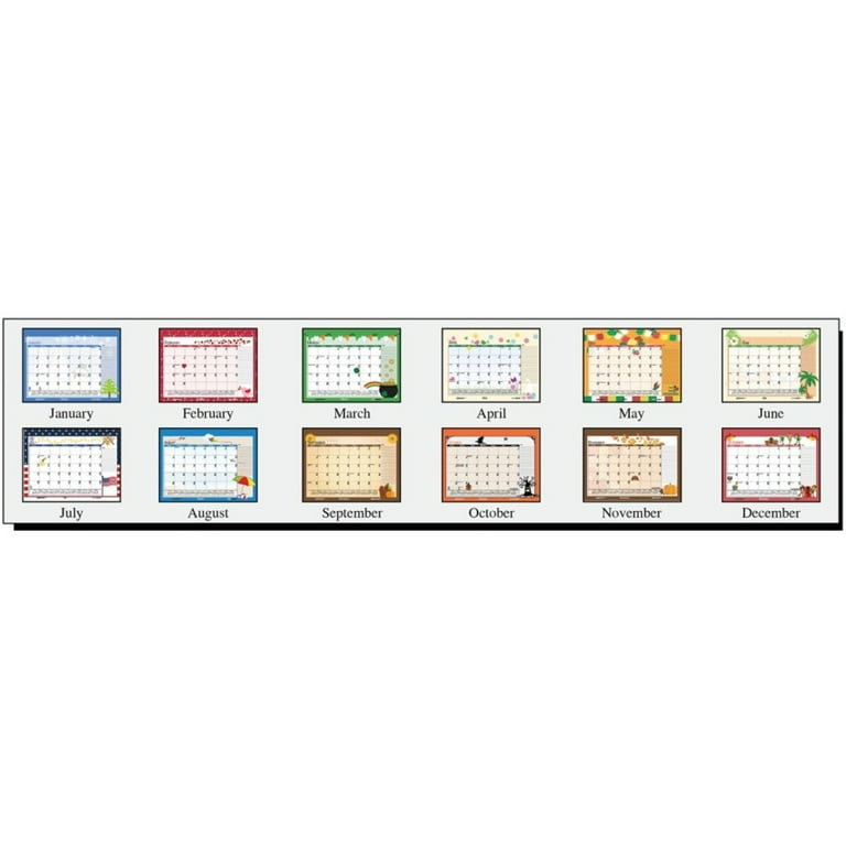 House of Doolittle Monthly Deskpad Calendar Seasonal Holiday Depictions 22  x 17 Inches - Walmart.com