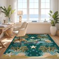 thumbnail image 3 of Design&I 8'x10' Washable Area Rug Turtle Nautical Coral Reef Starfish Border Underwater Crab Whale Flowing Dynamic for Living Room, Family Extra Large Skid-Resistant Low Profile, 3 of 7