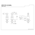 thumbnail image 2 of Kingston Brass Heritage Twin Handle Basin Faucet Set, 2 of 2