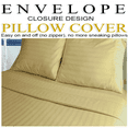thumbnail image 2 of Lavish Touch 100% Cotton 500 TC Sateen Stripe 4pc Sheet Set Queen Clay Beige, 2 of 5