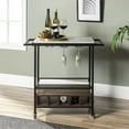 thumbnail image 2 of Walker Edison Furniture Portable Wood & Marble Serving Cart, 34" - Multiple Finishes, 2 of 5