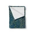 thumbnail image 2 of Leaves Soft Flannel Fleece Blanket, Heart Shaped Little Buds Flowering Branches Curly Spring Nature Inspired, Cozy Plush for Indoor and Outdoor Use, 50" x 60", Dark Blue Green Yellow, by Ambesonne, 2 of 5