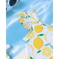 thumbnail image 6 of Kucnuzki 5T Little Girl Swimsuit Set 6T Child Gilrs Bathing Suit Ruffle Lemon Top Swimming Skirt with Shorts 2pcs Bikini Set Summer Beach Breathable Tankini Set Yellow, 6 of 10