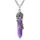 thumbnail image 1 of Crystal Necklaces for Women, Flower Wrapped Crystal Point Pendant Necklace, Healing Crystal Stone Necklace for Spiritual, 1 of 4