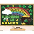 thumbnail image 1 of 155PCS St.Patrick's Day Bulletin Board Decoration Set Shamrock Bulletin Board Decoration Kindness is Golden Cutouts for Bulletin Board St.Patrick’s Party Supply Classroom Chalkboard Wall Decor, 1 of 6