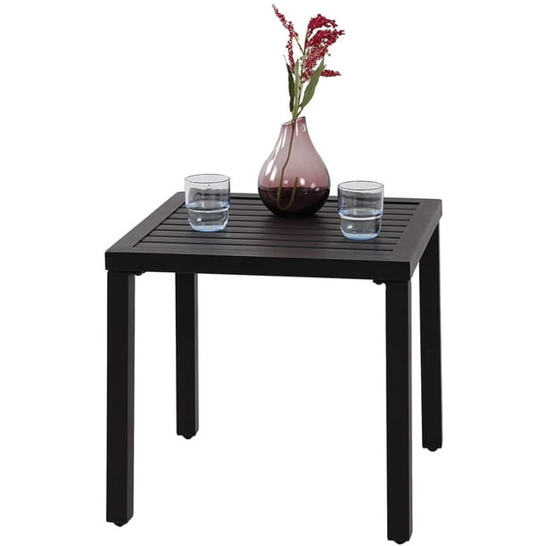 MF Studio Indoor Outdoor Small Metal Square Side/End Table, Patio