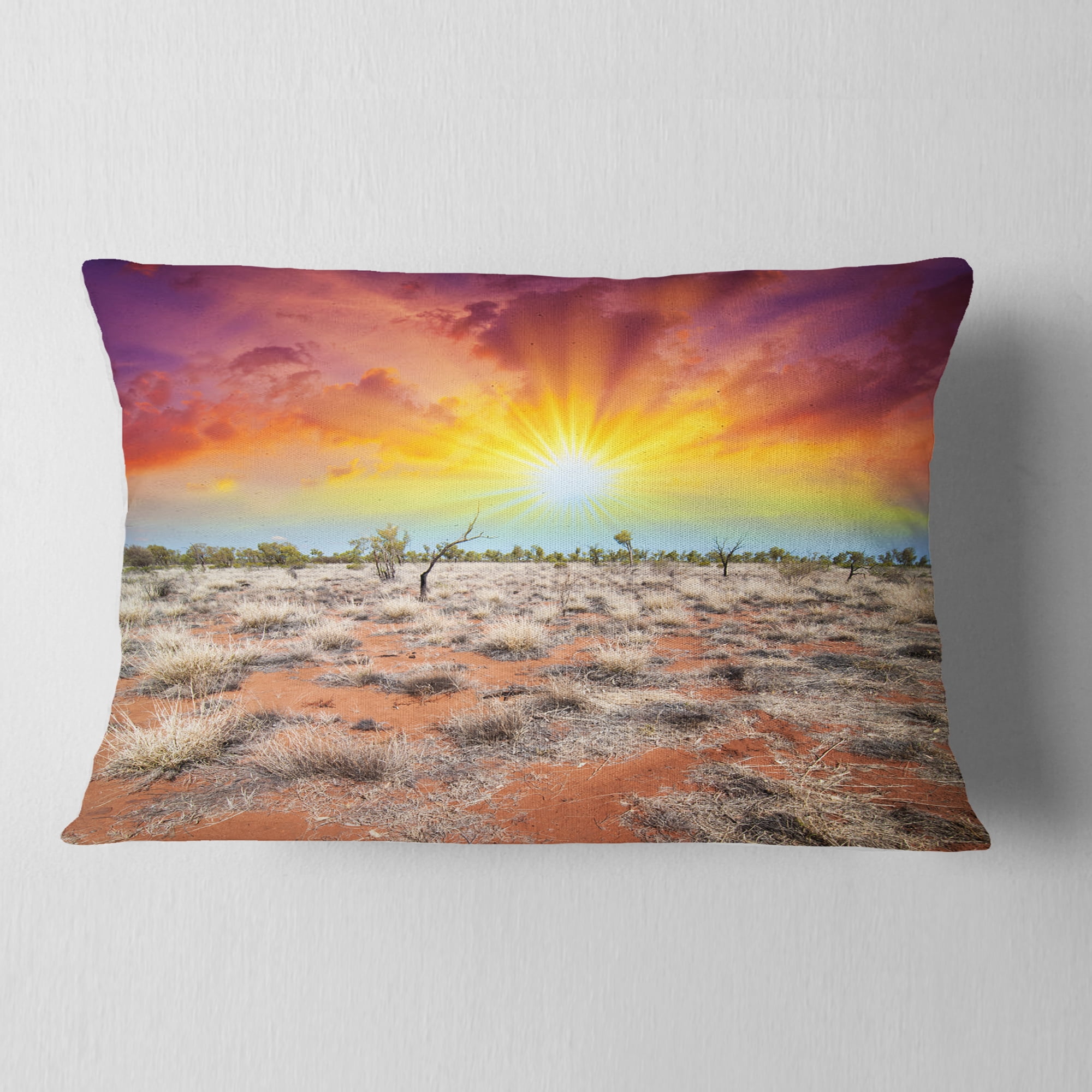 Designart Beautiful Colors of Earth - Landscape Photography Throw Pillow - 12x20