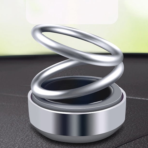 Ambientador giratorio solar para coche - Clip colgante de ventilación de aleación de aluminio, purificador de 360° con núcleo sólido de aroma, 6,4x6,1cm