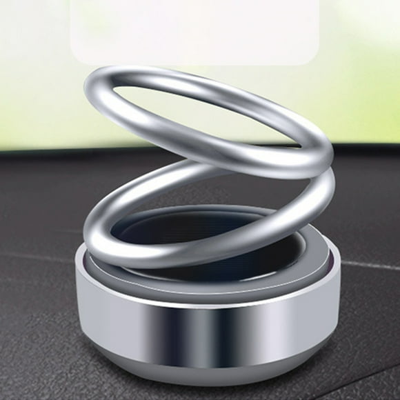 Ambientador giratorio solar para coche - Clip colgante de ventilación de aleación de aluminio, purificador de 360° con núcleo sólido de aroma, 6,4x6,1cm