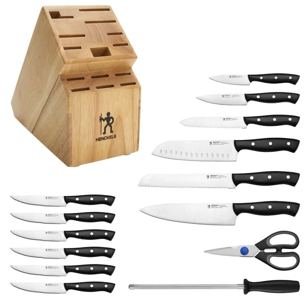 Henckels Everpoint 15 PC Triple Rivet Stainless Steel Knife Block