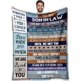 thumbnail image 1 of LHSHID Son in Law Fathers Day Blanket Gifts for Men Future Son in Law Gifts from Mother Father in Law Best Birthday Gifts for Son in Law Wedding for Son in Law Blankets 30"x40", 1 of 6