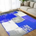thumbnail image 4 of Navy Blue Grey Oil Painting 5x8 Area Rugs, Abstract Modern Geometric Non-Skid Rubber Backing Large Rectangle Rugs - Living Room Bedroom Home Office, Indoor Floor Mat Carpets Washable Rug, 4 of 9