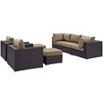 thumbnail image 2 of Modway Convene 7 Piece Outdoor Patio Sectional Set in Espresso Mocha, 2 of 5