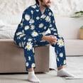 thumbnail image 7 of Naloa Daisies Flowers Men’s Pajamas Set - Long Sleeve Button Down Sleep Shirt and Pajama Bottoms Sleepwear Set-X-Large, 7 of 7