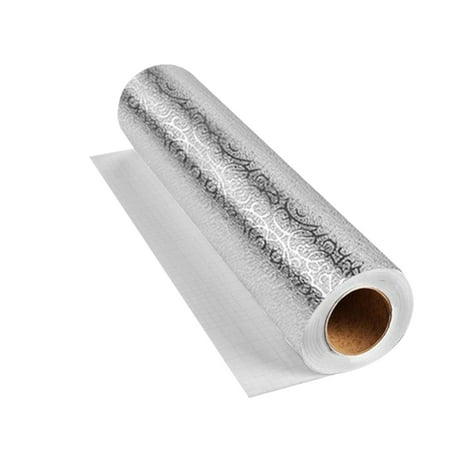 

2Pcs Oil-proof Sticker Kitchen Self Adhesive Wall Sticker Aluminum Foil Paper for Countertop Drawer Liner