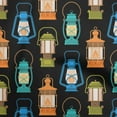 thumbnail image 1 of oneOone Tissu Jersey Coton Noir Rétro Lanterne Matériel de Robe Tissu Imprimé Tissu au Mètre 58 Pouces de Large, 1 of 5