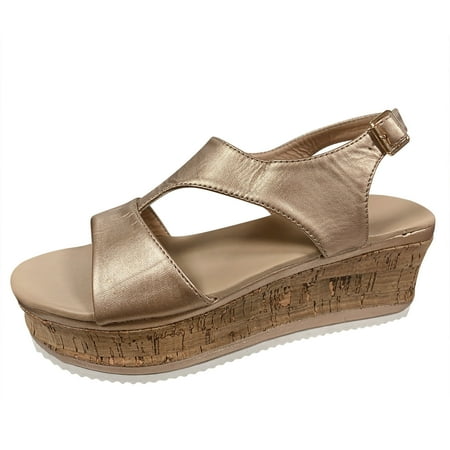 

Larisalt Womens Sandals Women s Summer Strappy Flat Sandals Adjustable Casual Fisherman Sandal with Open Toe Slingback Gladiator Sandals Rose Gold