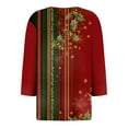 thumbnail image 4 of larppty Women 3/4 Sleeve Button Up Christmas Shirt Oversized Casual Dressy Henley Neck Tunic Tops Comfy Soft Lightweight Blouse (Dark Green, XL), 4 of 5