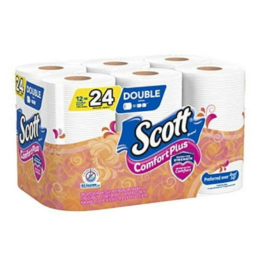Scott ComfortPlus Toilet Paper, MMF7 12 Double Rolls, 231 Sheets per Roll, Septic-Safe, 1-Ply Toilet Tissue