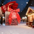thumbnail image 5 of Red Transparent Christmas Gift Bags with Handles for Christmas Eve Apples Candy Toys Party Favors Holiday Souvenir Hand Carry Bags(Red-A), 5 of 6
