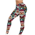 thumbnail image 4 of Jsaierl Christmas Leggings for Women 2024 Santa High Waisted Yoga Pants Trendy Plaid Printed Casual Workout Holiday Leggings, 4 of 5
