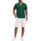 thumbnail image 2 of CAMISA DE MALLA HOLLOW PARA HOMBRE CHIC DE CORTO CON BOTONES Y RAYAS 2XL VERDE, 2 of 6