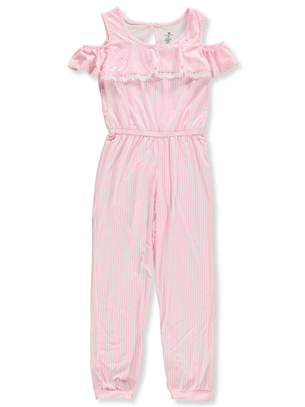 girls cold shoulder jumpsuit