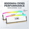 thumbnail image 4 of V-Color OTMXFAL1680840WWK OLED XFinity+ DDR5 32GB (2x16GB) 8000MHz CL40 - White, 4 of 4