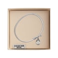 thumbnail image 3 of 7 1/4 inch Oval Eye Hook Bangle Bracelet w/ St. Philomena in Sterling Silver, 3 of 3