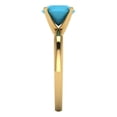 thumbnail image 3 of 2 ct Round Cut Simulated Turquoise Solitaire Engagement Ring for Women in 18K Yellow Gold, 3 of 5