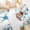 thumbnail image 5 of Manfei Kawaii Starfish 7-Piece Twin Bedding,Calm Sea Plant Bedding Comforter Set,White Blue,Reversible, 5 of 8