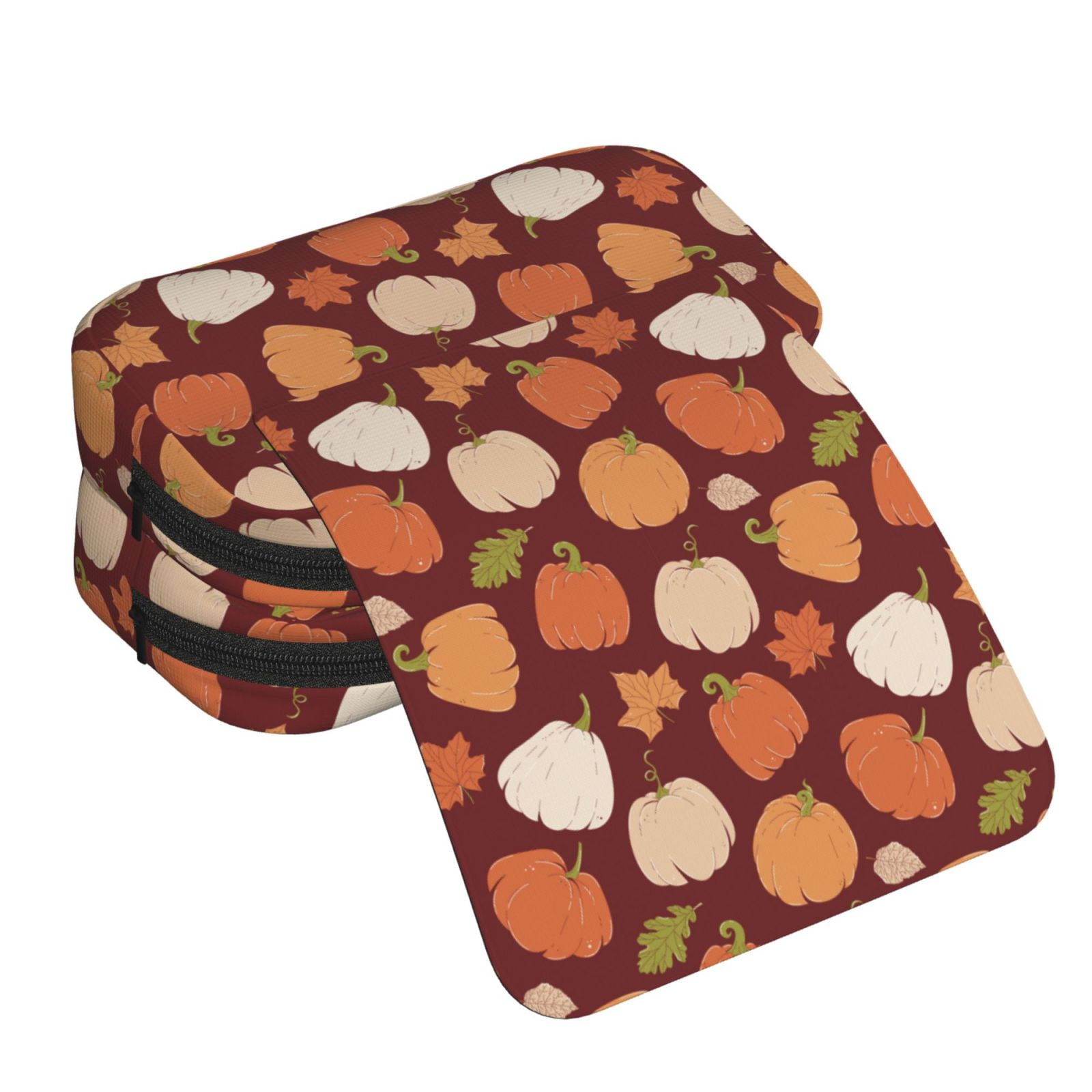 Rateoe Happy Thanksgiving Day Pattern Double Clamshell Pen Case, Storage Organizer with Two Zipper Compartments– Holds Up to 50 Pencils & Pens