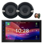 JVC KW-M695BW 6.8" LCD Display WiFi Bluetooth USB/MP3 Stereo Multimedia Digital Receiver, 2x 6.5" 300 Watt Max 2-Way Car Audio Speakers w/Wire