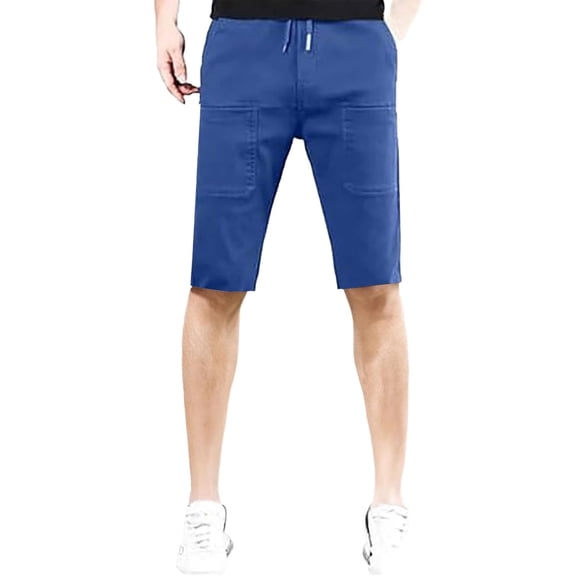 uikmnh Shorts for Men European and Solid Color Summer Stretch Sports Men's Casual Loose and Comfortable Lightweight Shorts with Pockets for Training Size:5XL