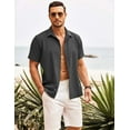 thumbnail image 3 of COOFANDY Mens Short Sleeve Shirts Button Down Tops Beach Spread Collar Summer Blouses, 3 of 6