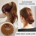 thumbnail image 3 of RV 7 pinzas para el pelo de nido de pájaro, pinzas para el pelo con placa de nido de pájaro perezoso, pinzas para el pelo de cola de caballo elásticas, pinzas para el pelo de nido de pájaro de terciopelo, accesorios para el cabello, accesorios para el cabello a la moda para mujeres y niñas Rojo Verde, 3 of 5