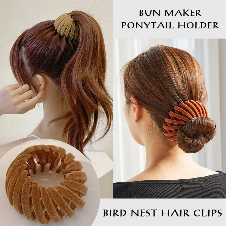 Beaumoment Bird Nest Magic Hair Clip, Hair Holder, Ponytail Holders,  Birdnest Magic Hair Clip, Hair Accessories for Women (4Pcs-C)