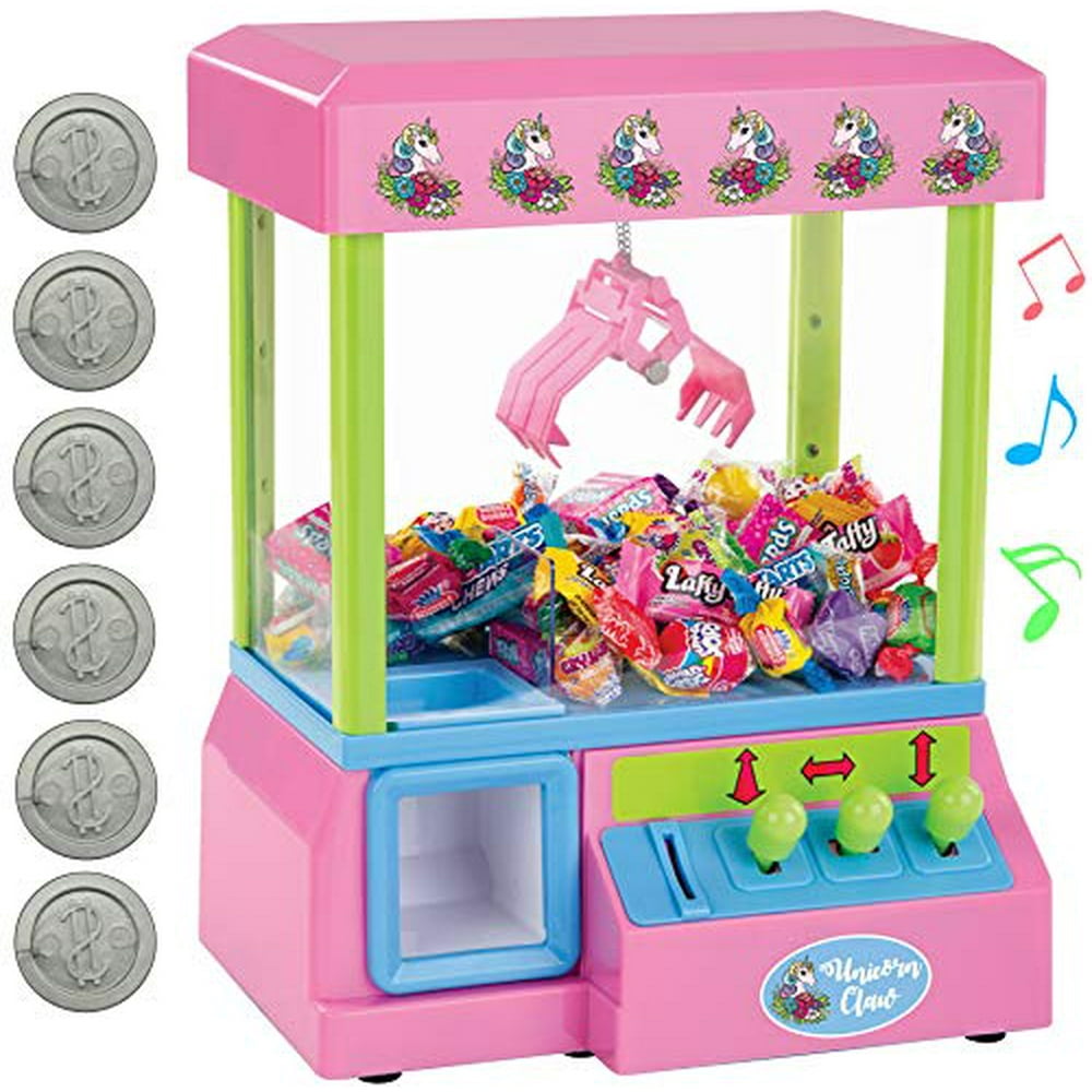 Bundaloo Unicorn Claw Machine Arcade Game and Candy Dispenser for Small
