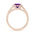 thumbnail image 2 of ANGARA Natural 1.6 Ct. Amethyst with Diamond Classic Ring in 14K Rose Gold for Women (Ring Size: 12), 2 of 10