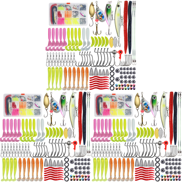 Juego Señuelos Pesca Kit Equipo Señuelo Cebo Con Caja Almacenamiento Accesorios