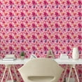 thumbnail image 2 of Ambesonne Floral Peel & Stick Wallpaper for Home, Watercolor Simplified Flower, 13"x100", Hot Pink Blue Violet, 2 of 5